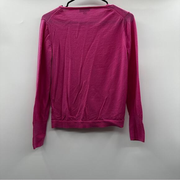 J. Crew Pink 100% Merino Wool‎ Long Sleeve Pullover Sweater Size M - Picture 4 of 9